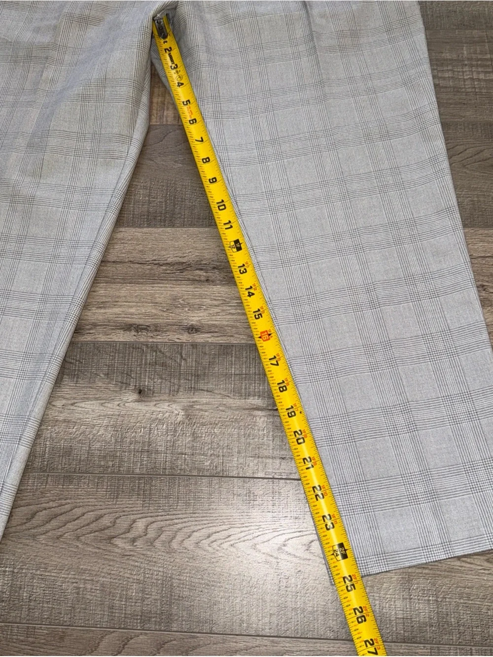 Zara Light Gray Plaid Dress Pants
